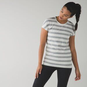 Lululemon Women's Find Your Zen Short Sleeve - Grey Striped
